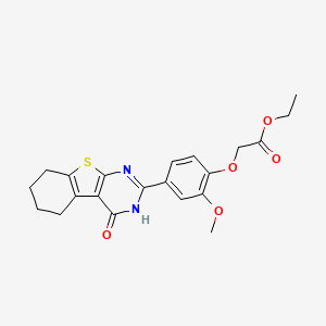 Ethyl 2-[2-methoxy-4-(4-oxo-3,4,5,6,7,8-hexahydro[1]benzothieno[2,3-d]pyrimidin-2-yl)phenoxy]acetate