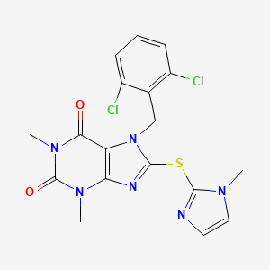 7-(2,6-dichlorobenzyl)-1,3-dimethyl-8-[(1-methyl-1H-imidazol-2-yl)sulfanyl]-3,7-dihydro-1H-purine-2,6-dione