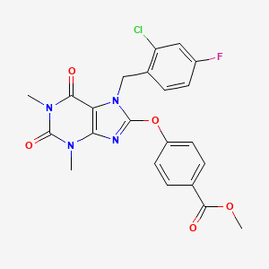 METHYL 4-({7-[(2-CHLORO-4-FLUOROPHENYL)METHYL]-1,3-DIMETHYL-2,6-DIOXO-2,3,6,7-TETRAHYDRO-1H-PURIN-8-YL}OXY)BENZOATE