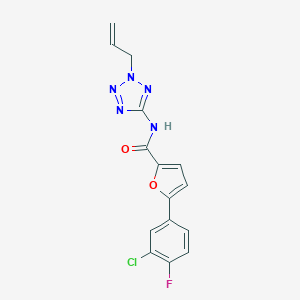5-(3-chloro-4-fluorophenyl)-N-[2-(prop-2-en-1-yl)-2H-tetrazol-5-yl]furan-2-carboxamide