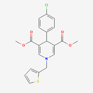 3,5-DIMETHYL 4-(4-CHLOROPHENYL)-1-[(THIOPHEN-2-YL)METHYL]-1,4-DIHYDROPYRIDINE-3,5-DICARBOXYLATE