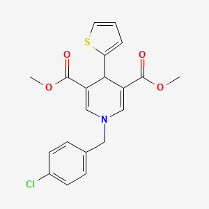 3,5-DIMETHYL 1-[(4-CHLOROPHENYL)METHYL]-4-(THIOPHEN-2-YL)-1,4-DIHYDROPYRIDINE-3,5-DICARBOXYLATE