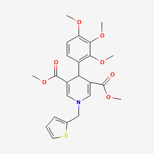 molecular formula C23H25NO7S B3510663 3,5-DIMETHYL 1-[(THIOPHEN-2-YL)METHYL]-4-(2,3,4-TRIMETHOXYPHENYL)-1,4-DIHYDROPYRIDINE-3,5-DICARBOXYLATE 