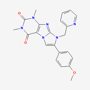 molecular formula C22H20N6O3 B3510666 7-(4-METHOXYPHENYL)-1,3-DIMETHYL-8-[(PYRIDIN-2-YL)METHYL]-1H,2H,3H,4H,8H-IMIDAZO[1,2-G]PURINE-2,4-DIONE 