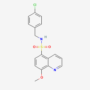 molecular formula C17H15ClN2O3S B3510667 N-[(4-chlorophenyl)methyl]-8-methoxyquinoline-5-sulfonamide 