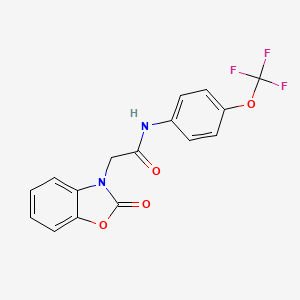 molecular formula C16H11F3N2O4 B3510726 2-(2-oxo-2,3-dihydro-1,3-benzoxazol-3-yl)-N-[4-(trifluoromethoxy)phenyl]acetamide 