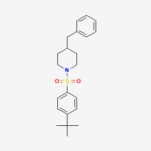 molecular formula C22H29NO2S B3510751 4-BENZYL-1-{[4-(TERT-BUTYL)PHENYL]SULFONYL}PIPERIDINE 