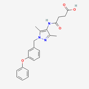 4-{[3,5-dimethyl-1-(3-phenoxybenzyl)-1H-pyrazol-4-yl]amino}-4-oxobutanoic acid