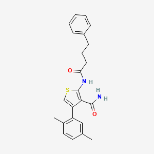 molecular formula C23H24N2O2S B3510757 4-(2,5-dimethylphenyl)-2-[(4-phenylbutanoyl)amino]-3-thiophenecarboxamide 