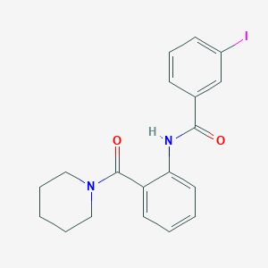 molecular formula C19H19IN2O2 B3510767 3-iodo-N-[2-(piperidine-1-carbonyl)phenyl]benzamide 