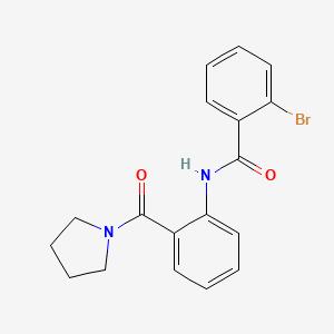 molecular formula C18H17BrN2O2 B3510774 2-bromo-N-[2-(1-pyrrolidinylcarbonyl)phenyl]benzamide 