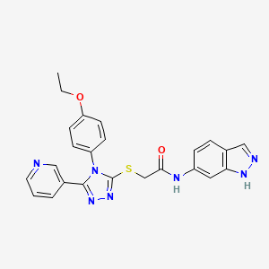 molecular formula C24H21N7O2S B3510790 2-{[4-(4-ethoxyphenyl)-5-(pyridin-3-yl)-4H-1,2,4-triazol-3-yl]sulfanyl}-N-(2H-indazol-6-yl)acetamide 