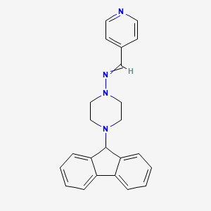 N-[4-(9H-fluoren-9-yl)-1-piperazinyl]-1-pyridin-4-ylmethanimine