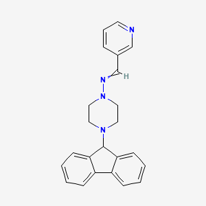 4-(9H-fluoren-9-yl)-N-(3-pyridinylmethylene)-1-piperazinamine