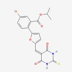 isopropyl 5-bromo-2-{5-[(4,6-dioxo-2-thioxotetrahydro-5(2H)-pyrimidinylidene)methyl]-2-furyl}benzoate