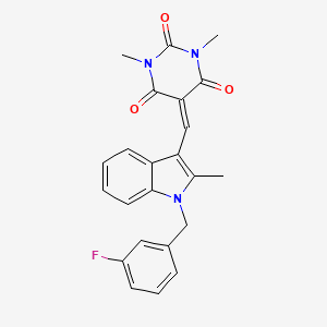 5-{[1-(3-fluorobenzyl)-2-methyl-1H-indol-3-yl]methylene}-1,3-dimethyl-2,4,6(1H,3H,5H)-pyrimidinetrione