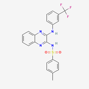 molecular formula C22H17F3N4O2S B3510876 4-methyl-N-(3-{[3-(trifluoromethyl)phenyl]amino}quinoxalin-2-yl)benzenesulfonamide 