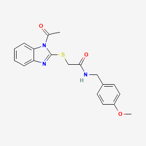 2-[(1-acetyl-1H-benzimidazol-2-yl)thio]-N-(4-methoxybenzyl)acetamide