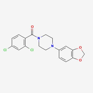 molecular formula C18H16Cl2N2O3 B3510919 1-(1,3-benzodioxol-5-yl)-4-(2,4-dichlorobenzoyl)piperazine 