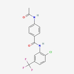 molecular formula C16H12ClF3N2O2 B3510931 4-(acetylamino)-N-[2-chloro-5-(trifluoromethyl)phenyl]benzamide 