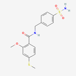 N-[4-(AMINOSULFONYL)BENZYL]-2-METHOXY-4-(METHYLSULFANYL)BENZAMIDE