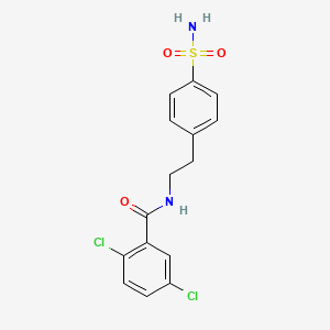 molecular formula C15H14Cl2N2O3S B3510994 2,5-dichloro-N-[2-(4-sulfamoylphenyl)ethyl]benzamide 