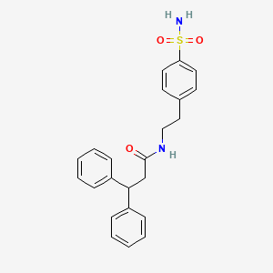 molecular formula C23H24N2O3S B3511001 3,3-diphenyl-N-[2-(4-sulfamoylphenyl)ethyl]propanamide 