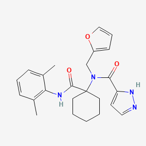 N-{1-[(2,6-DIMETHYLPHENYL)CARBAMOYL]CYCLOHEXYL}-N-[(FURAN-2-YL)METHYL]-1H-PYRAZOLE-3-CARBOXAMIDE