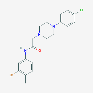 molecular formula C19H21BrClN3O B3511096 N-(3-bromo-4-methylphenyl)-2-[4-(4-chlorophenyl)piperazin-1-yl]acetamide 