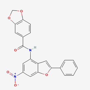 N-(6-NITRO-2-PHENYL-1-BENZOFURAN-4-YL)-2H-1,3-BENZODIOXOLE-5-CARBOXAMIDE