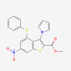 molecular formula C20H14N2O4S2 B3511124 methyl 6-nitro-4-(phenylsulfanyl)-3-(1H-pyrrol-1-yl)-1-benzothiophene-2-carboxylate 