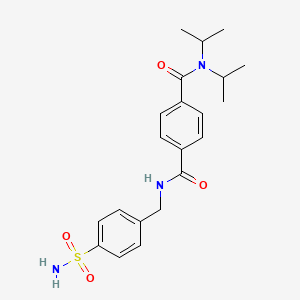 4-N,4-N-di(propan-2-yl)-1-N-[(4-sulfamoylphenyl)methyl]benzene-1,4-dicarboxamide