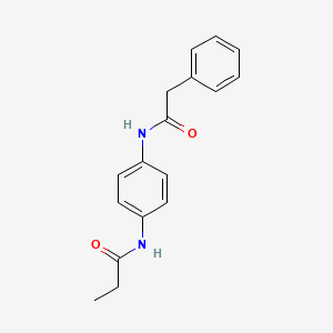 molecular formula C17H18N2O2 B3511156 N-[4-[(2-phenylacetyl)amino]phenyl]propanamide 