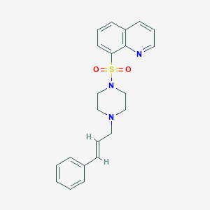 molecular formula C22H23N3O2S B3511170 8-{[4-(3-phenyl-2-propen-1-yl)-1-piperazinyl]sulfonyl}quinoline 