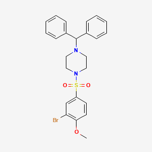 molecular formula C24H25BrN2O3S B3511199 1-[(3-bromo-4-methoxyphenyl)sulfonyl]-4-(diphenylmethyl)piperazine 