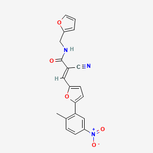 molecular formula C20H15N3O5 B3511203 2-cyano-N-(2-furylmethyl)-3-[5-(2-methyl-5-nitrophenyl)-2-furyl]acrylamide 