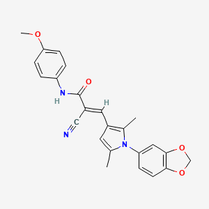 (E)-3-[1-(1,3-benzodioxol-5-yl)-2,5-dimethylpyrrol-3-yl]-2-cyano-N-(4-methoxyphenyl)prop-2-enamide