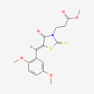 molecular formula C16H17NO5S2 B3511227 methyl 3-[5-(2,5-dimethoxybenzylidene)-4-oxo-2-thioxo-1,3-thiazolidin-3-yl]propanoate 