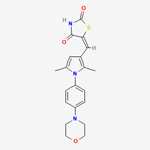 molecular formula C20H21N3O3S B3511272 5-({2,5-dimethyl-1-[4-(4-morpholinyl)phenyl]-1H-pyrrol-3-yl}methylene)-1,3-thiazolidine-2,4-dione 