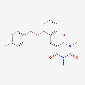 5-({2-[(4-FLUOROPHENYL)METHOXY]PHENYL}METHYLIDENE)-1,3-DIMETHYL-1,3-DIAZINANE-2,4,6-TRIONE