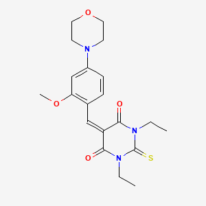 molecular formula C20H25N3O4S B3511285 1,3-diethyl-5-[2-methoxy-4-(4-morpholinyl)benzylidene]-2-thioxodihydro-4,6(1H,5H)-pyrimidinedione 