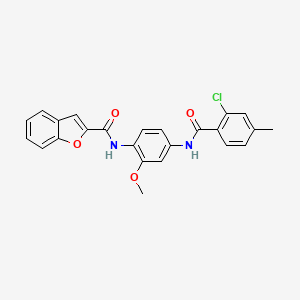 molecular formula C24H19ClN2O4 B3511288 N-[4-(2-CHLORO-4-METHYLBENZAMIDO)-2-METHOXYPHENYL]-1-BENZOFURAN-2-CARBOXAMIDE 