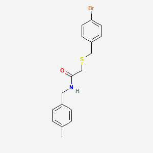 molecular formula C17H18BrNOS B3511311 2-[(4-bromobenzyl)sulfanyl]-N-(4-methylbenzyl)acetamide 