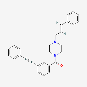 molecular formula C28H26N2O B3511312 [3-(2-PHENYL-1-ETHYNYL)PHENYL]{4-[(E)-3-PHENYL-2-PROPENYL]PIPERAZINO}METHANONE 