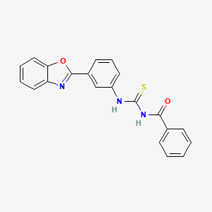 molecular formula C21H15N3O2S B3511333 N-({[3-(1,3-benzoxazol-2-yl)phenyl]amino}carbonothioyl)benzamide 