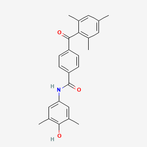 molecular formula C25H25NO3 B3511340 N-(4-hydroxy-3,5-dimethylphenyl)-4-(mesitylcarbonyl)benzamide 