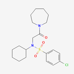 molecular formula C20H29ClN2O3S B3511345 N-[2-(1-azepanyl)-2-oxoethyl]-4-chloro-N-cyclohexylbenzenesulfonamide 