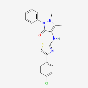 molecular formula C20H17ClN4OS B3511365 4-{[4-(4-chlorophenyl)-1,3-thiazol-2-yl]amino}-1,5-dimethyl-2-phenyl-1,2-dihydro-3H-pyrazol-3-one 