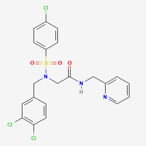 molecular formula C21H18Cl3N3O3S B3511375 N~2~-[(4-chlorophenyl)sulfonyl]-N~2~-(3,4-dichlorobenzyl)-N~1~-(2-pyridinylmethyl)glycinamide 