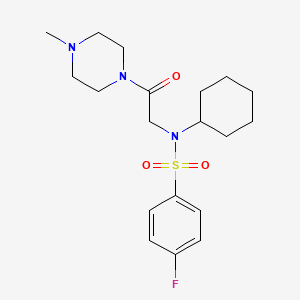 N-cyclohexyl-4-fluoro-N-[2-(4-methylpiperazin-1-yl)-2-oxoethyl]benzenesulfonamide